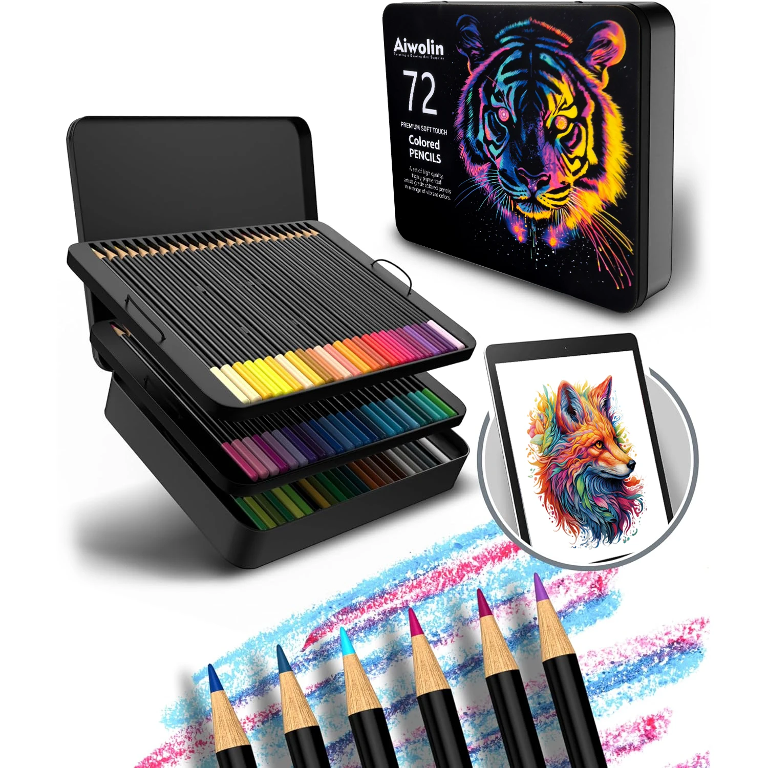 

72-color oil-based colored pencil, color lead art crayons