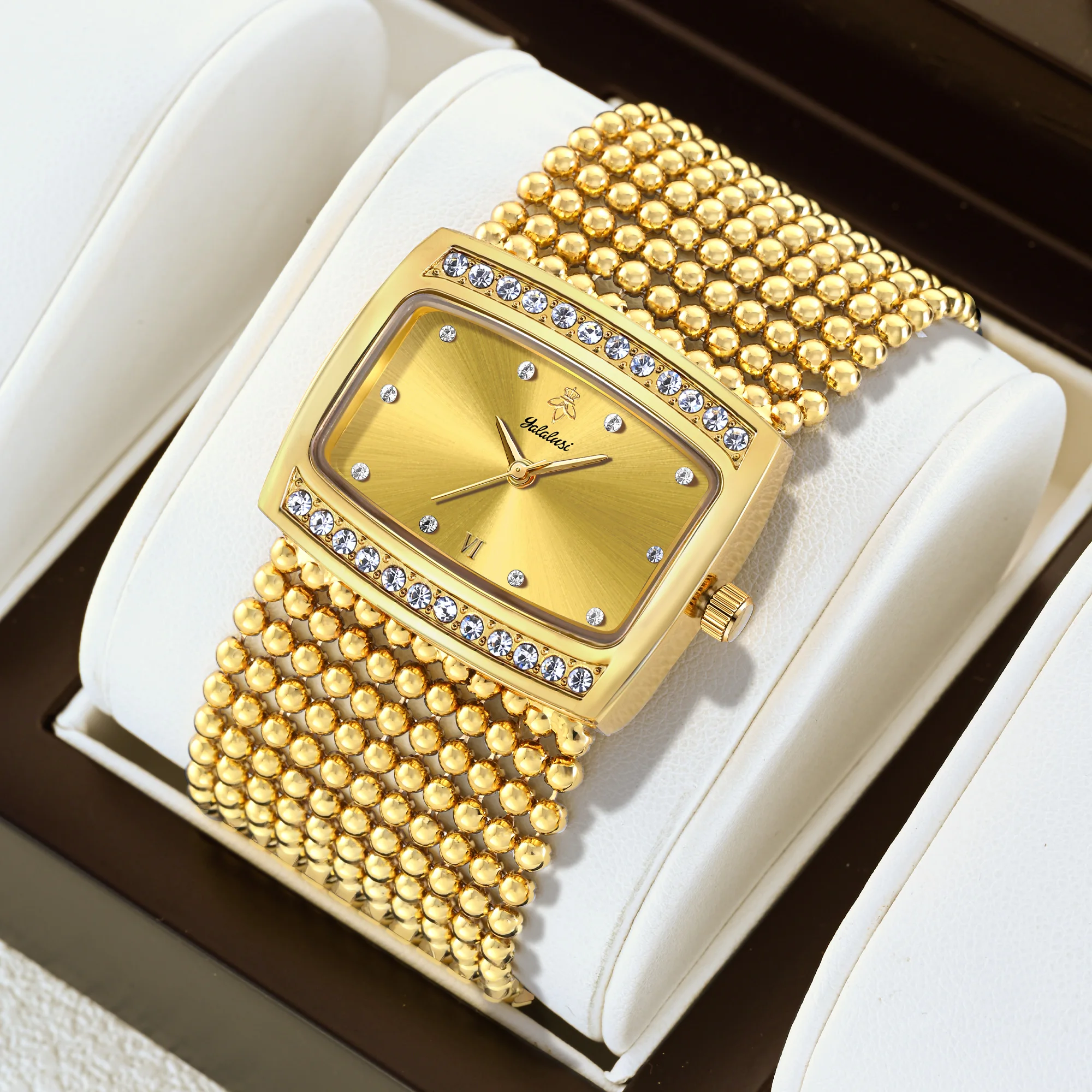 

YaLaLuSi Unisex Fashion Sport Watch, Waterproof Rhinestone-Embellished Bracelet Wristwatch for Women Men, Elegant Dress Watch, Free Shipping