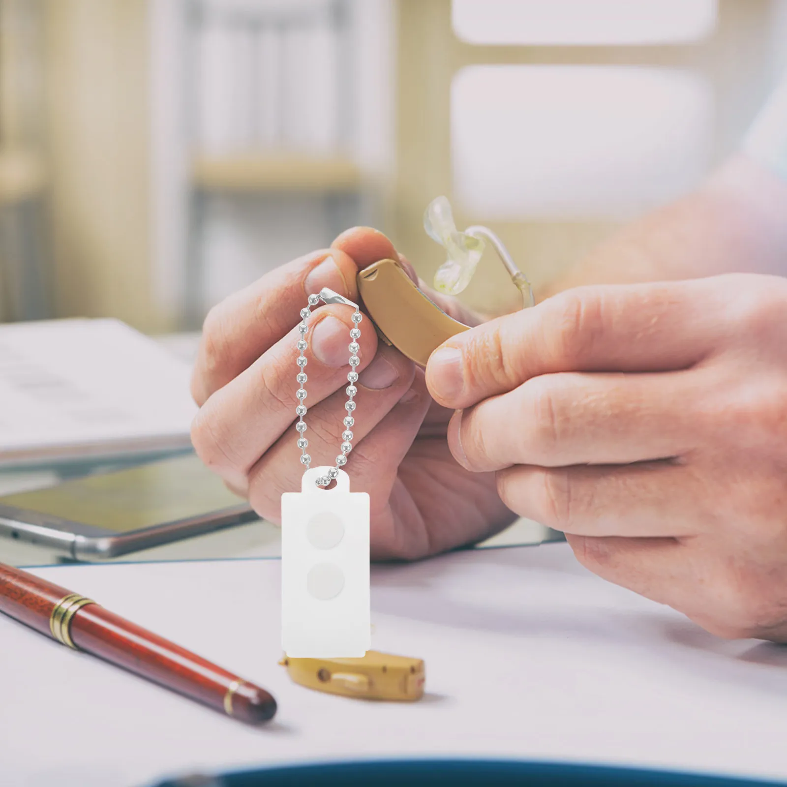 

5Pcs Button Case Compact Storage Box with Keychain Protector for Travel Outdoor Home Short Prevention