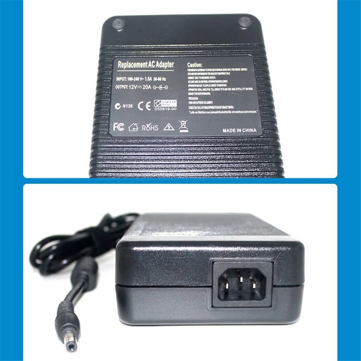 12V 20A 240W AC Adapter Charger for PSU Car Auto ACCharger Mini ITX PC Laptop Supply Power Adapter DC 5.5X2.5mm