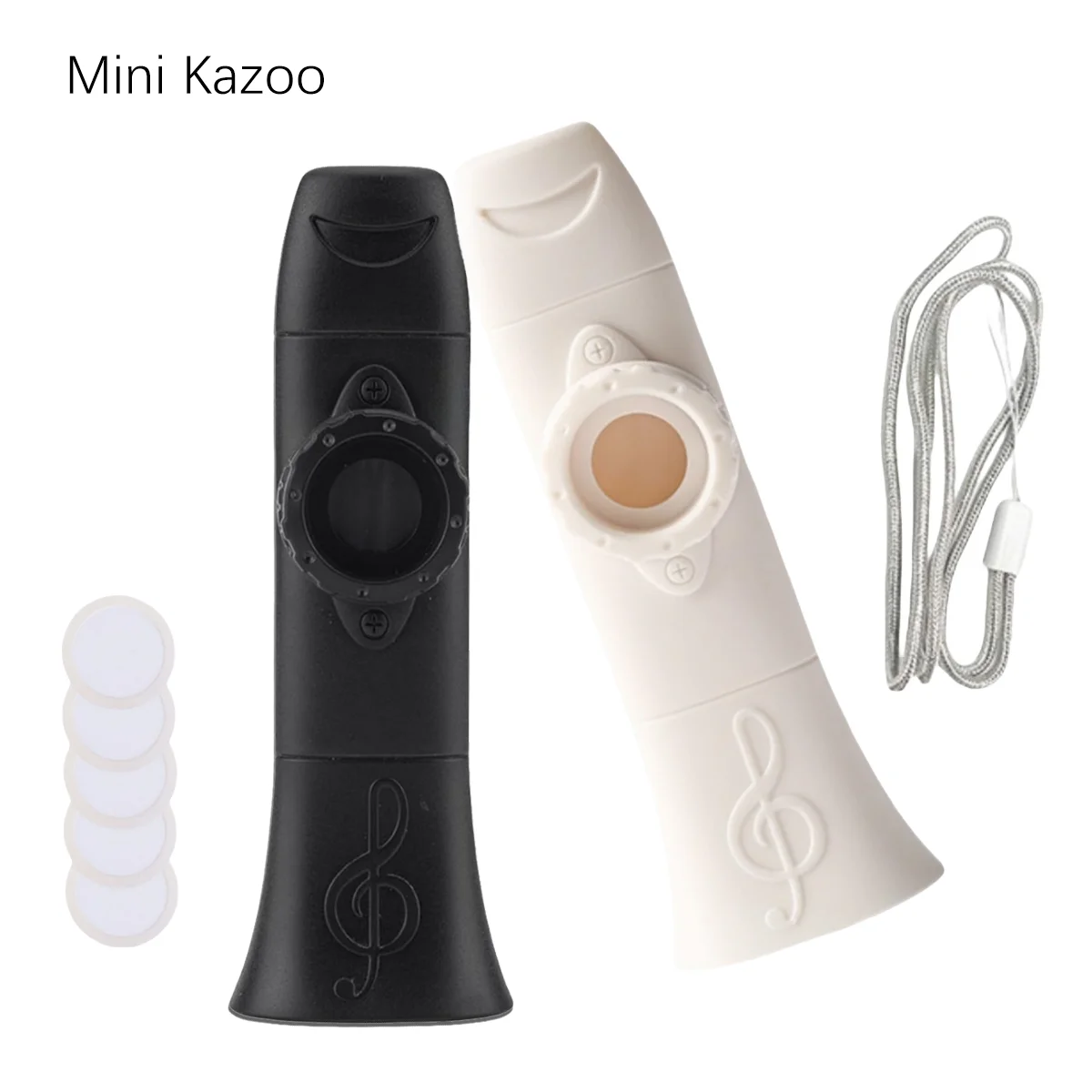 Miwayer Compact Lightweight Kazoo Professional Adjustable Wind Instrument with Lanyard And Replacement Diaphragms for Music