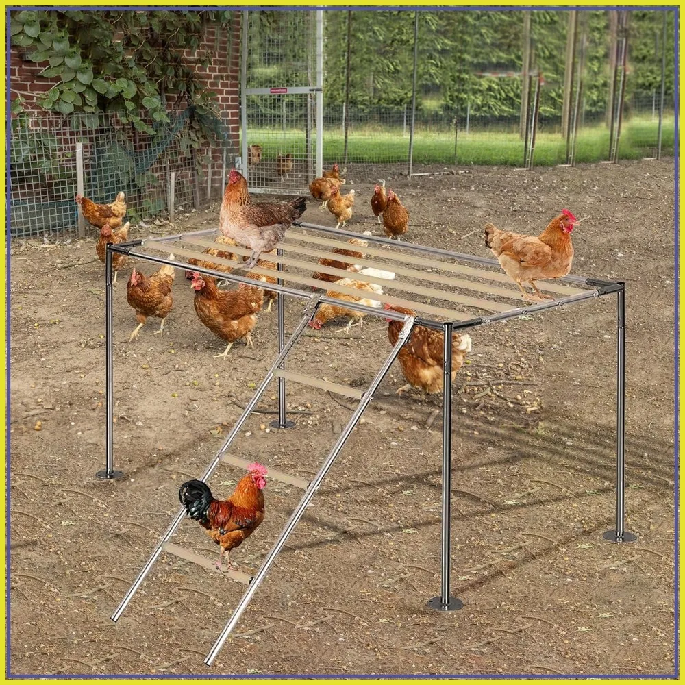 

Chicken Roosting Ladder, Large Metal Coop Accessories, Strong & Durable, Easy Installation & Clean, 43.3'L x 19.3'W x 39.4'H