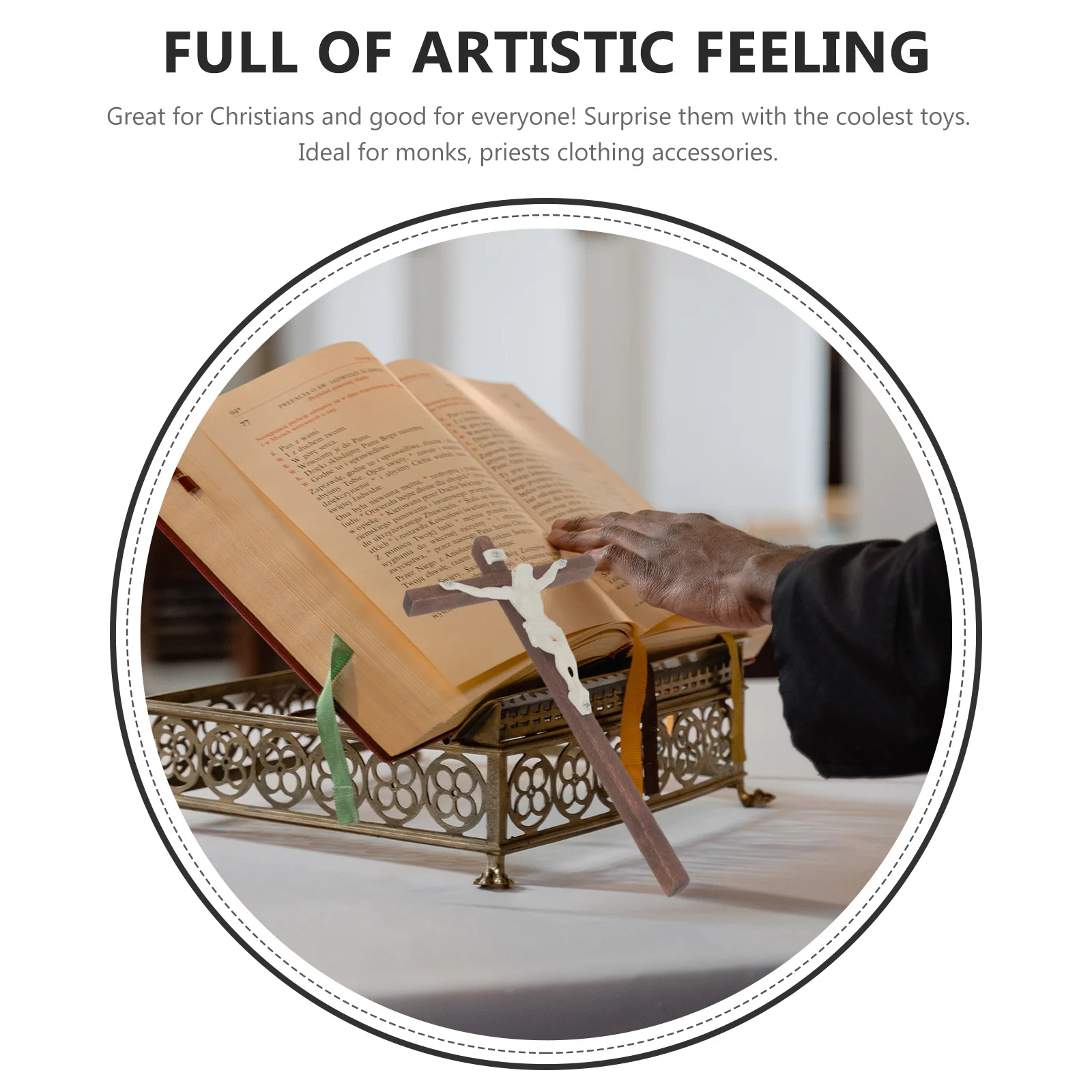 

2pcs Wooden Cross Craft Prayer Decor For Home Wall Shelf Catholic Cross Ornament Festival Decoration Party Diy Accessory