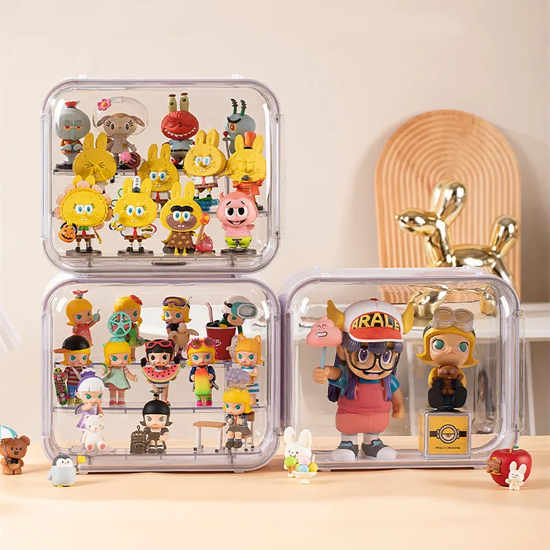 Clear Storage Display Case, Large Capacity, Desktop Showcase, Acrylic Dust Display Box, Figure Toy Organizer, Container