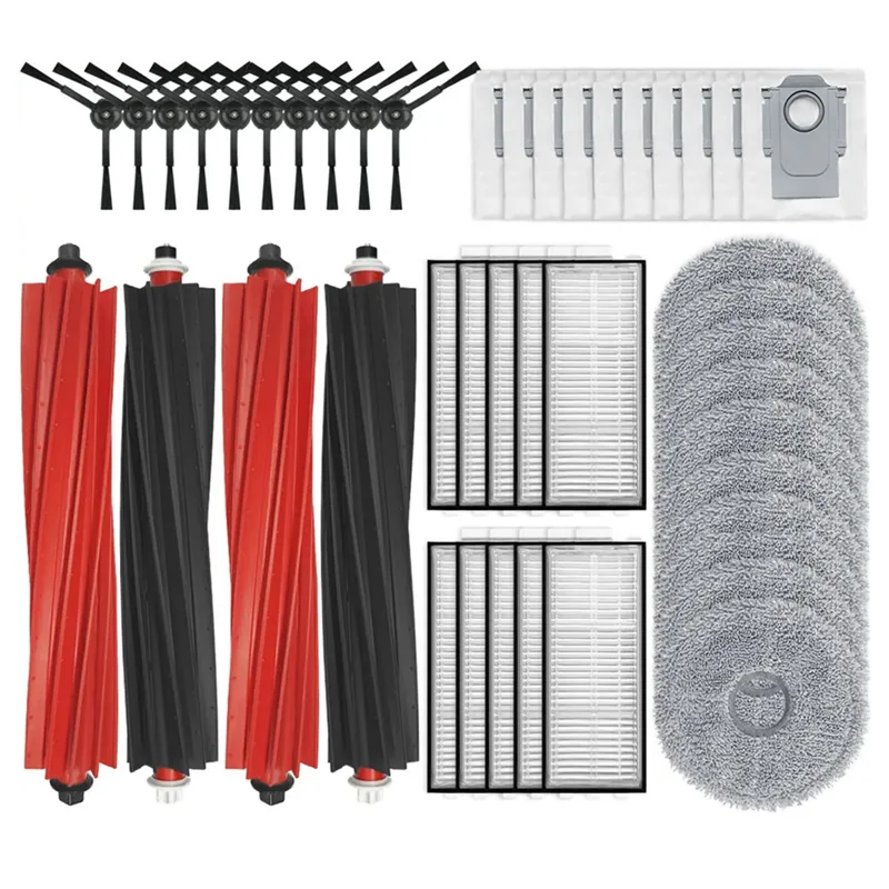 

A99G-For Roborock Qrevo Master / V20 / P10S Pro Main Side Brush Hepa Filter Mop Cloth Dust Bags Replacement Parts