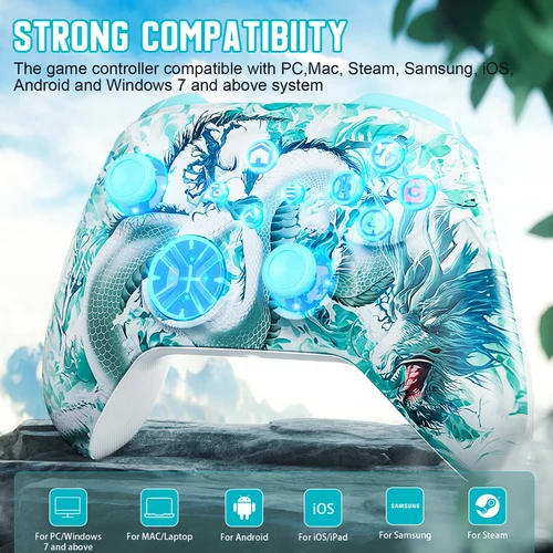 Imagen 2 del producto Control WIFI para XBOX One, controlador inalámbrico Serie S/X efecto Hall de doble vibración giroscopio de 6 ejes FUNC RGB accesorios de mando