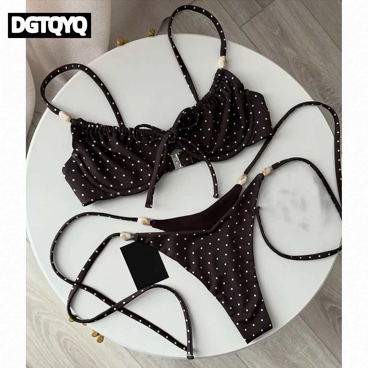 Push Up Bikinis 2026 Sexy Women Swimsuit Swimwear Female Bikini Set Beads Biquini Bathing Suit Dot Swimming Suit Beachwear