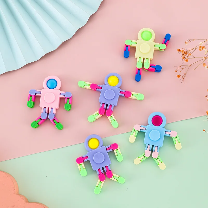 Kinderen Fidget Spinner Keten Mechanische Vervorming Robot POP Squeeze Stress Relief Speelgoed Antistress Tol Tip