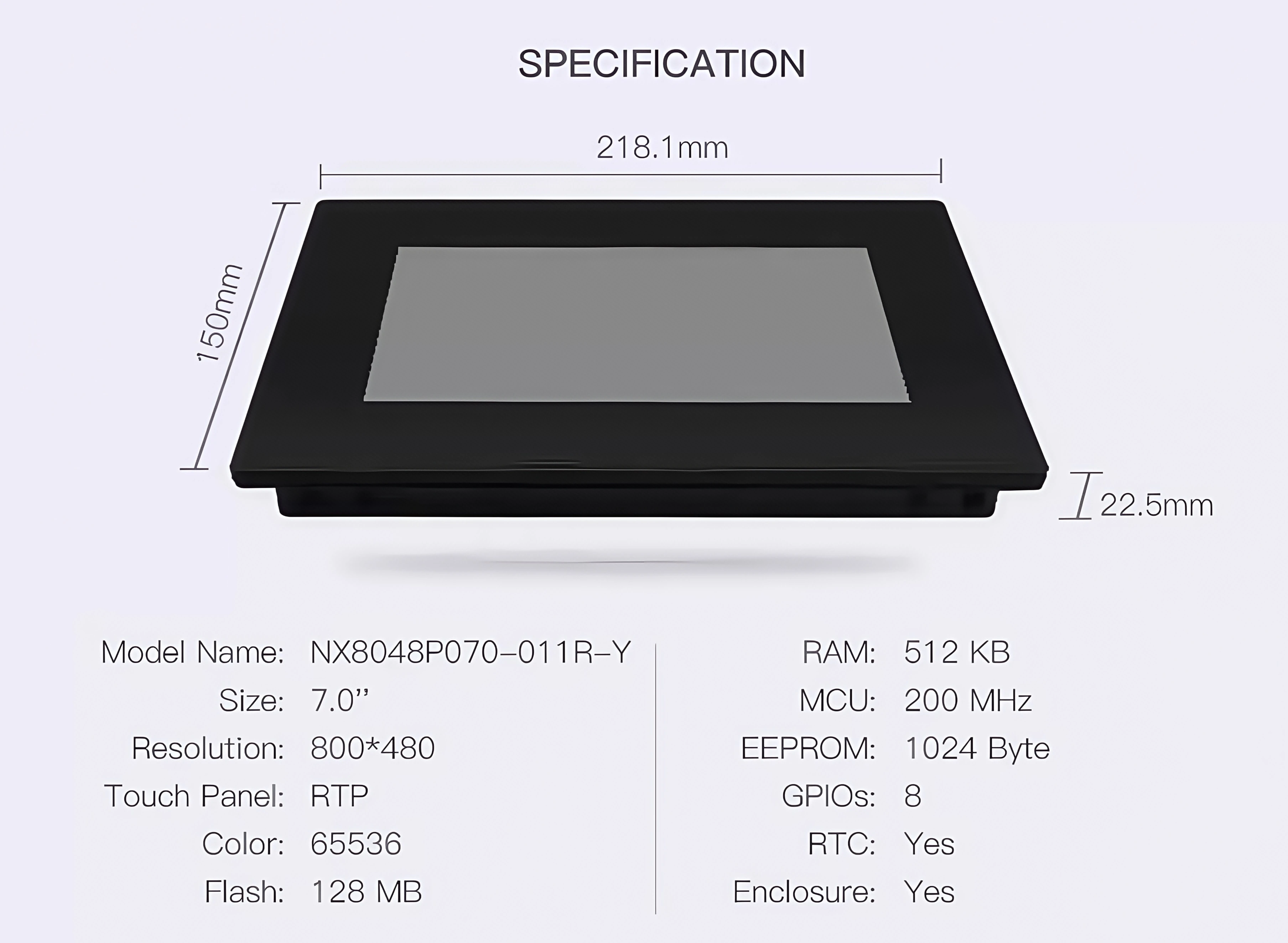 Nextion NX8048P070-011R-Y شاشة مقاومة ذكية جديدة مقاس 7 بوصات مع غلاف رسمي أصلي