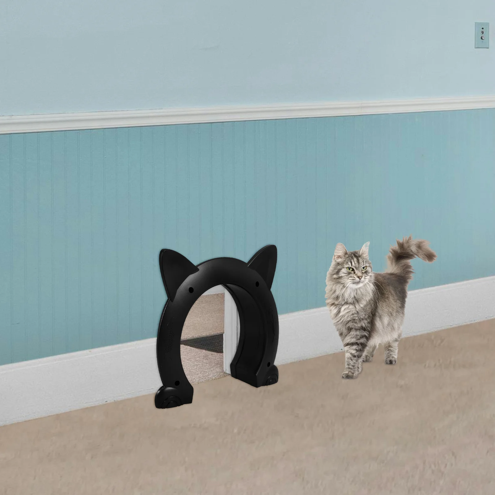

Hole Plastic Pet Puppy Cage Animal Puppy Interior Abs Kitten Indoors Supply Dog Kitten Cat Door Interior Door Pet Gate