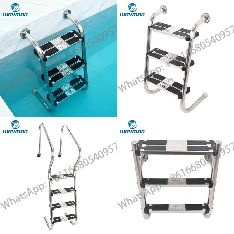 Durable Above Ground Swimming Pool Ladder With Widened Dual Slip-Resistant Pedals for Safe Pool Steps