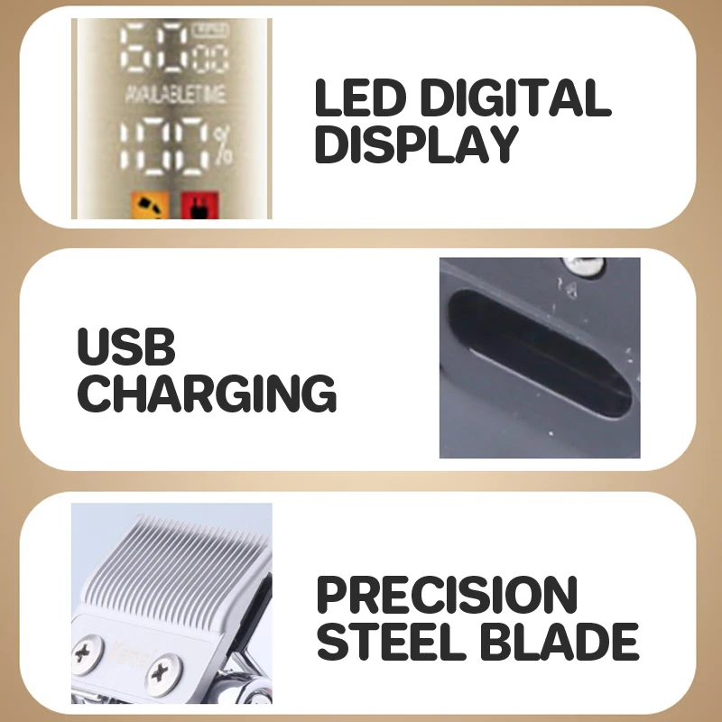 KEMEI-cortapelos profesional para hombre y mujer, Kit de aseo para Barbero, para el hogar