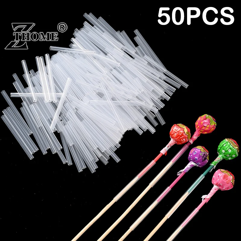 50pcs Lollipop Fixed Sleeve Lollipop Holder DIY Lollipop Bouquet Stand Connecting Tube Fixation Stand Floral Arrangement Tool