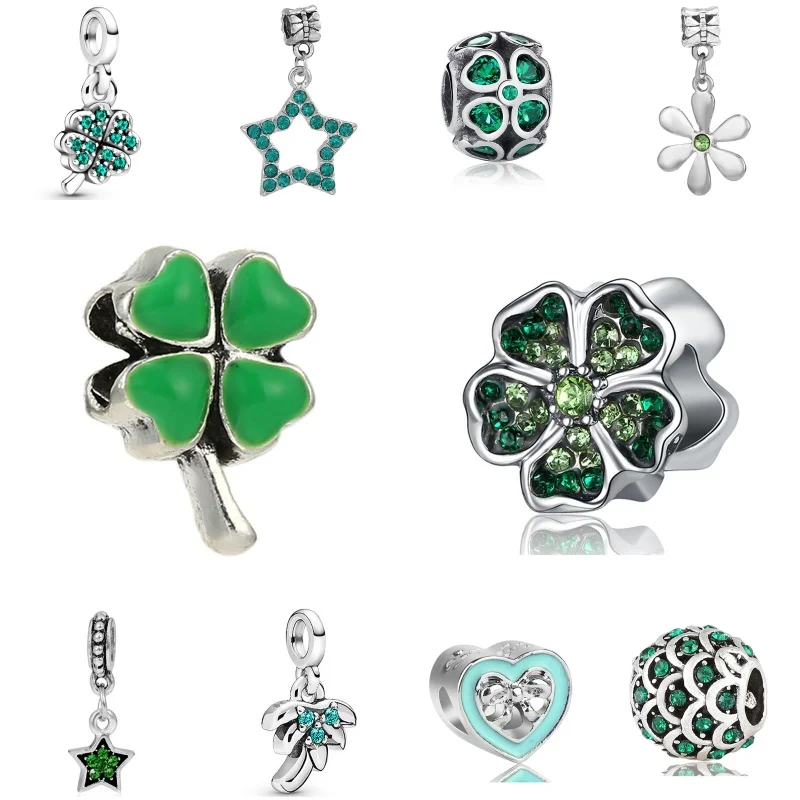 Green Multiple Styles Optional Diamond Decorative Pendant Charm Beads Women Jewelry Bracelet Accessories Mother's Day Gifts