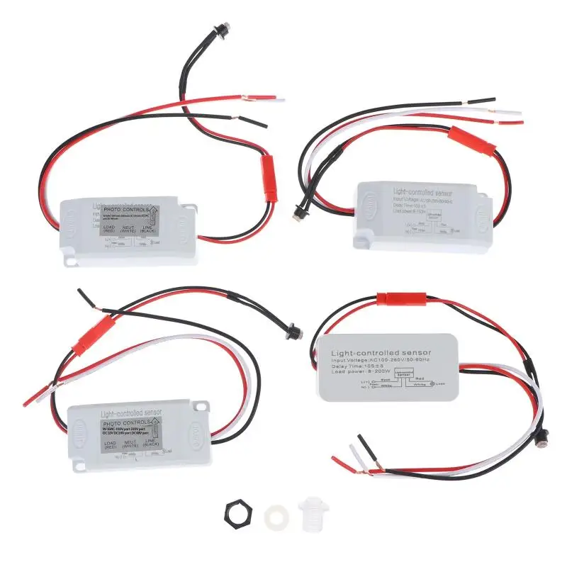 Rainproof Outdoor Light Control Sensor DC12V 24V AC100-260V Photoelectric Automatic Controller for Street Lamp Garden