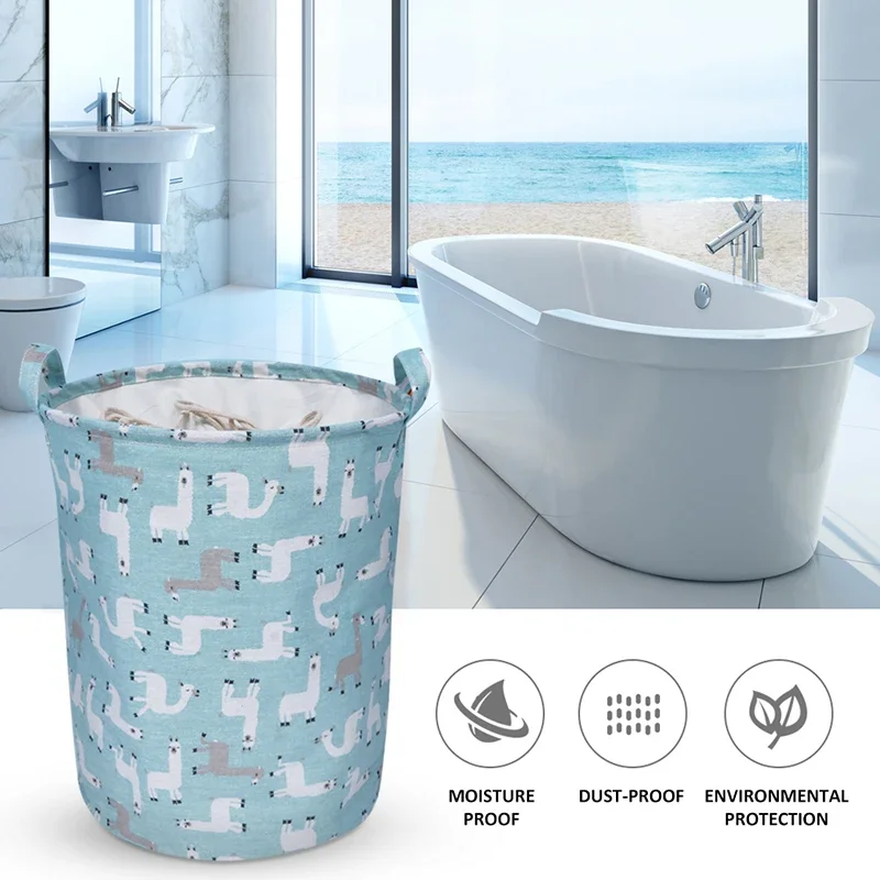 Folding Drawstring Laundry Basket Dirty Clothes Toys Storage Bucket Wardrobe Clothing Organizer Large Capacity Laundry Hamper