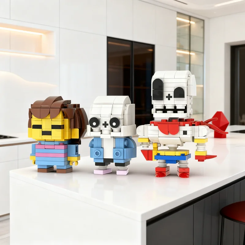 

375pcs MOC Frisk Sans Papyrus Undertale Brickheadz Model Building Blocks Architecture Toys Christmas Gifts Education Kids Idea
