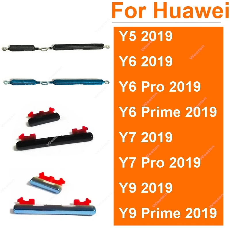 Volume+Power Side Buttons For Huawei Y6Pro Y6 Y9 Prime 2019 Y5 Y6 Y7 Y9 2019 Power Switch Volume Audio Side Keys Phone Parts