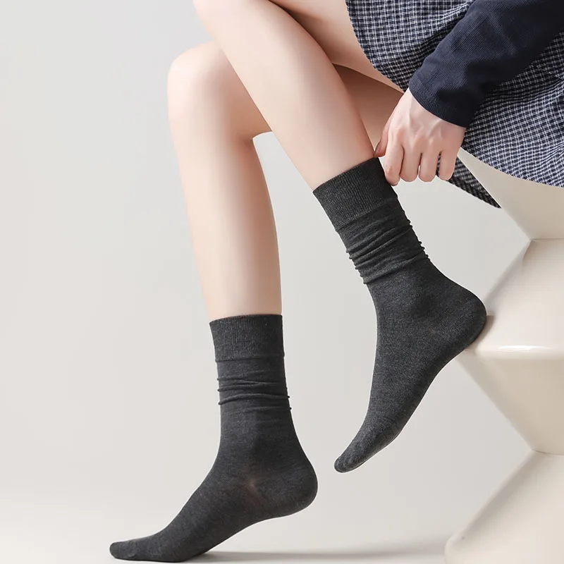 

Вдохновленные минималистичные носки до колена — легкие летние дышащие регулируемые женские гольфы JK, черно-белые однотонные