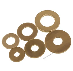 Solid Brass Gasket M3 M4 M5 M6 M8 M10 M12 M14 M16 M22 M24 GB97 Copper Flat Washer  O-ring Gasket Thick 0.5/0.8/1/1.2-4mm