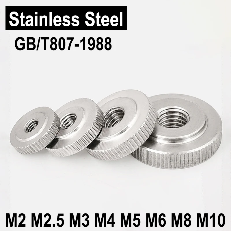 

M2 M2.5 M3 M4 M5 M6 M8 M10 304 Stainless Steel Hand Nut Knurled Thin Head Nut
