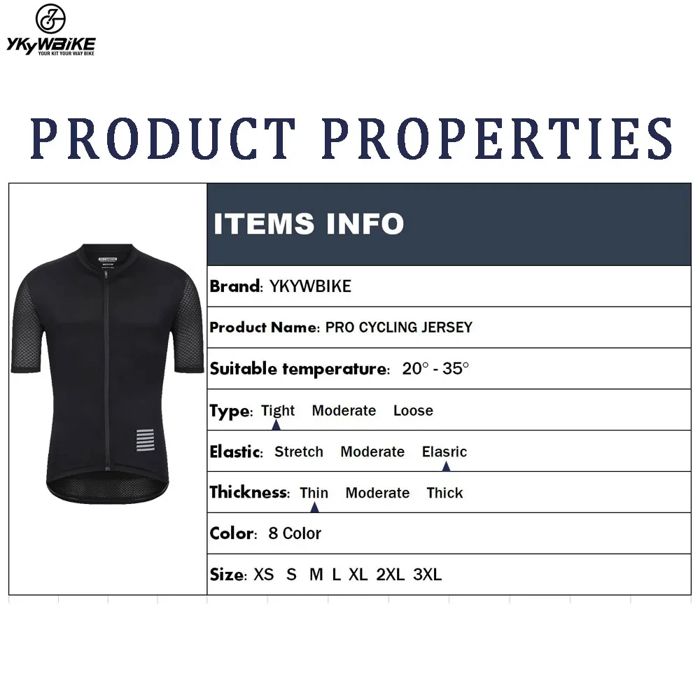 YKYWBIKE Sommer Herren Pro Radtrikot Atmungsaktive MTB Shorts Ärmel Fahrradbekleidung Taschen Mountainbike Rennrad – Detail 10