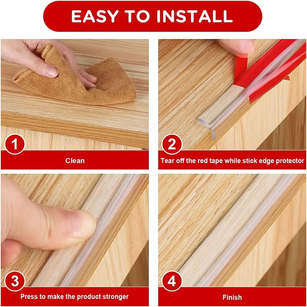 High Quality Self Adhesive Proofing Soft Sharp Corner Furniture Bumper Transparent Household Table Edge Protector Safety