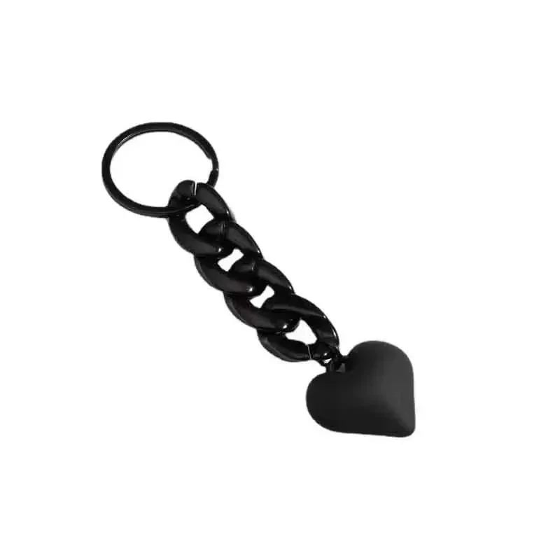 Handmade Heart Keychain Acrylic Plastic Link Chain Key Ring For Women Girls Handbag Pendant Accessorie Car Keys Jewelry Gifts