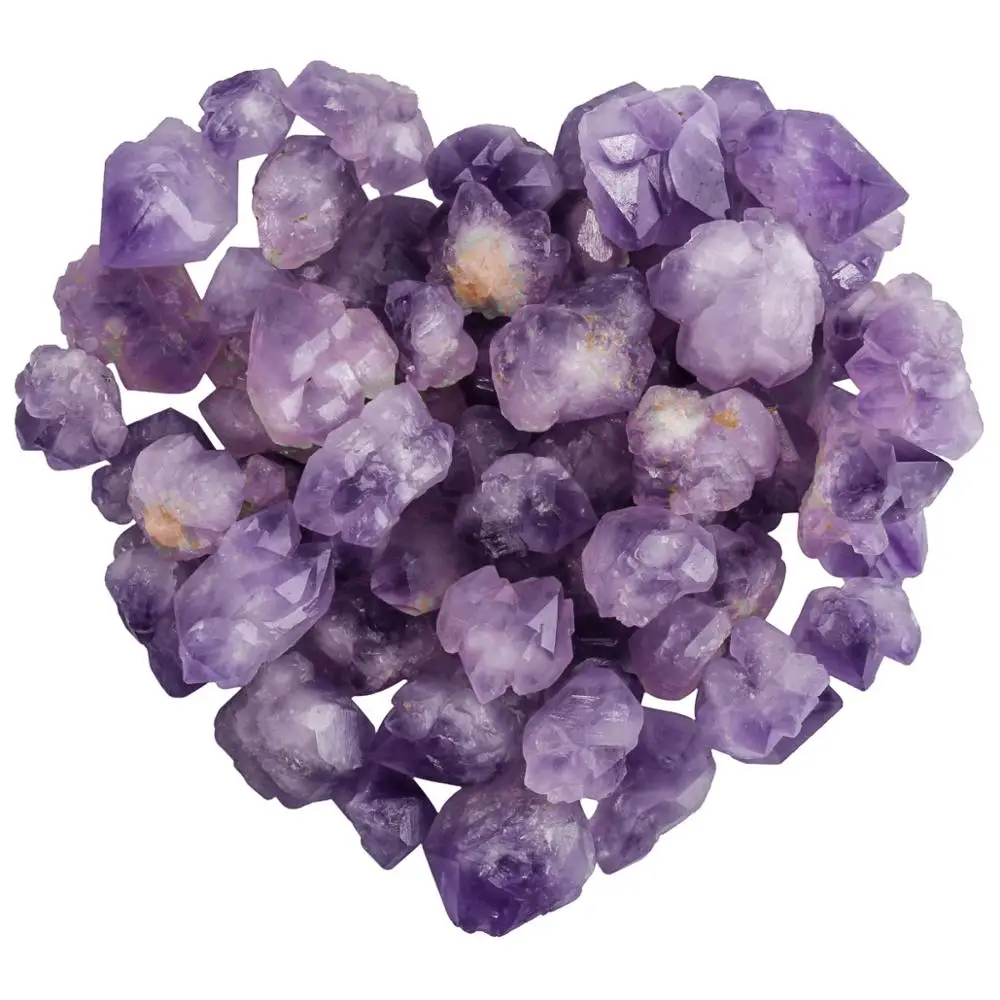 TUMBEELLUWA 1lb(460g) Purple Crystal Quartz Stone Healing Stone Garden Decoration Garden Stone