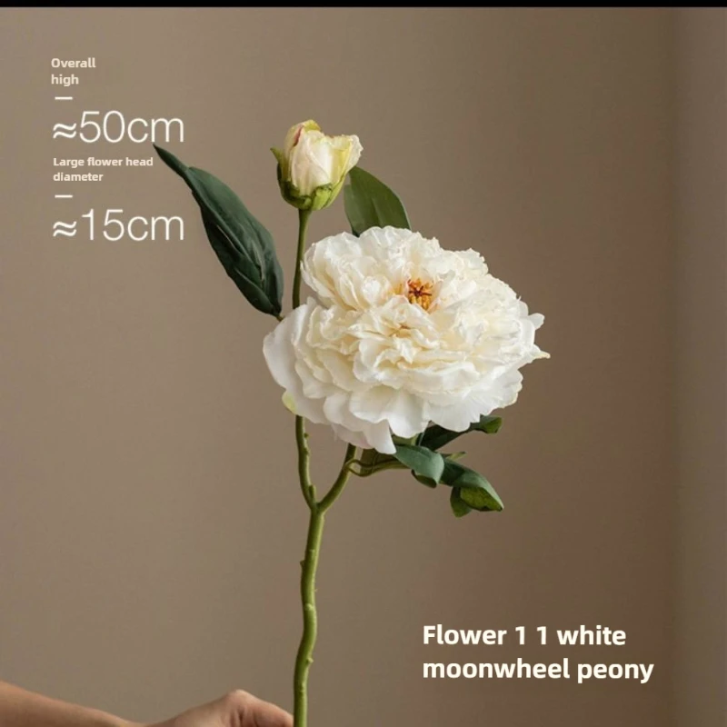 49 سنتيمتر الفاوانيا الرجعية زهرة اصطناعية ضوء الفاخرة كبيرة باقة الفاوانيا النفط اللوحة الرياح غرفة المعيشة زخرفة المنزل زهرة الديكور #6