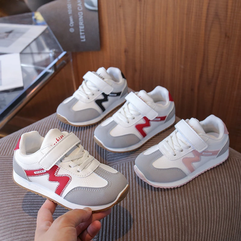 Kids Fashion Casual Shoes Toes Capped Hook&loop Children Flats Sports Shoes Non-slip Soft Bottom 2025 Boys Girls Running Shoes