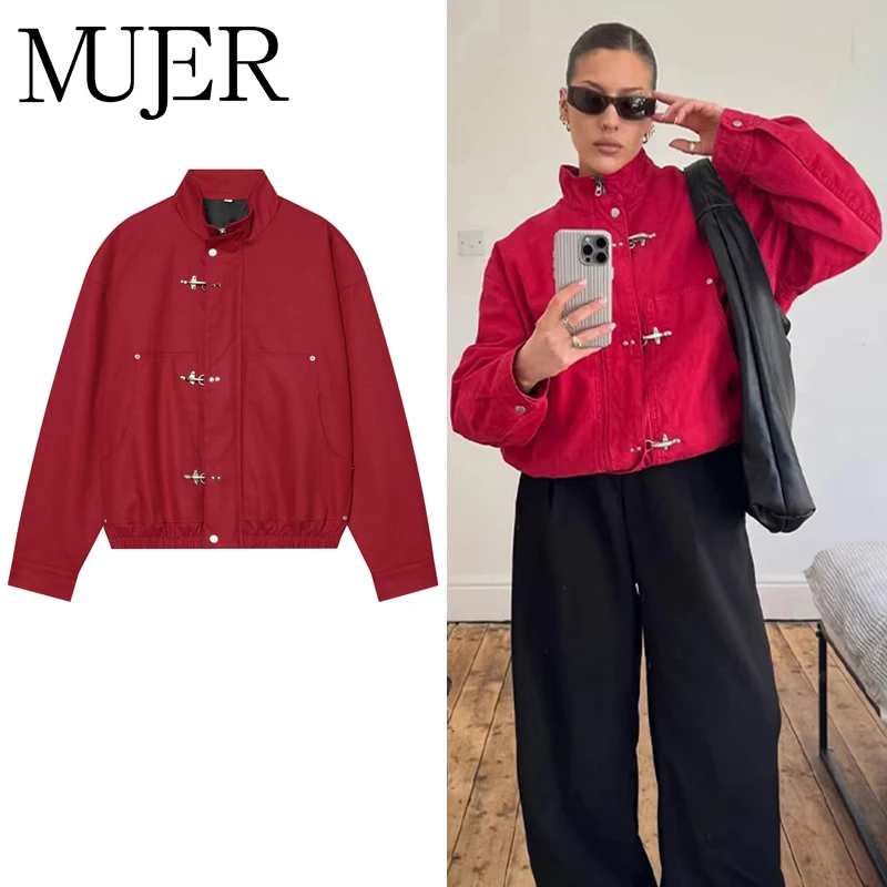 Chaqueta Corta de Transición para Mujer, Chaqueta Varsity con Cremallera, Abrigo Casual Cortavientos, Chaqueta Bomber para Mujer