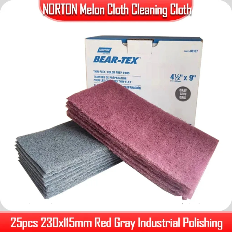 

Шлифовальный диск NORTON, промышленная полировка, металл, ржавчина, рисунок, чистый, 230x115 мм, красный, серый, зернистость 360, 25 шт.