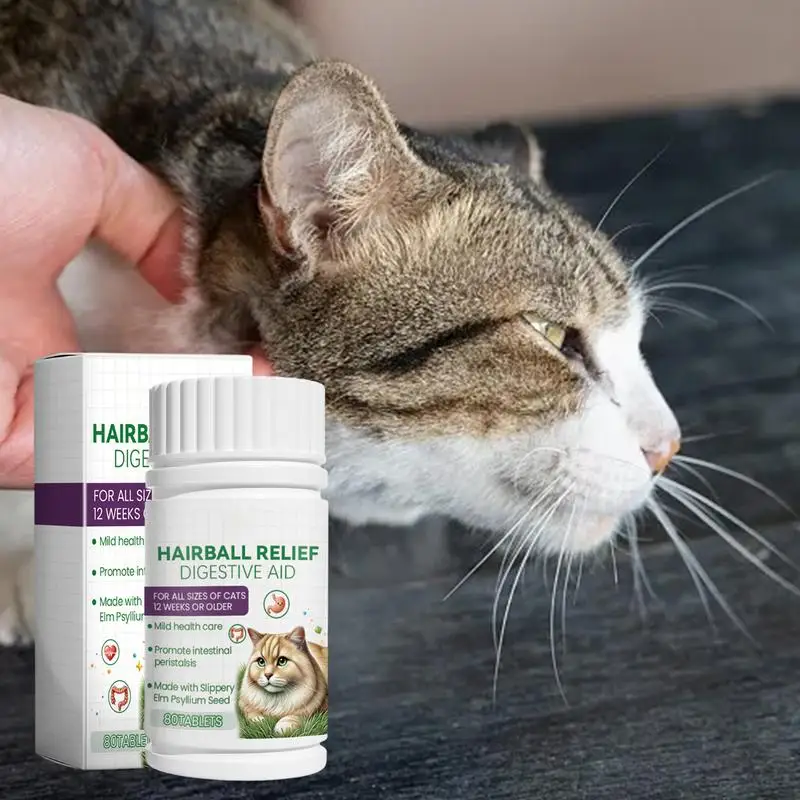 Safe Mild Pet Grass Digestive Tablets Kitten Nourishing Intestinal Tablets Natural Ingredients Cat Dog Dietary Fiber Tablets