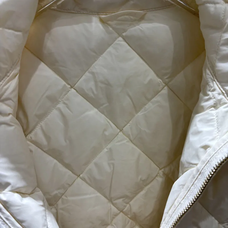 Schinteon 여성용 90% 화이트 덕 다운 베스트 캐주얼 민소매 재킷 스탠드 칼라 아가일 심플 패셔너블 가을 겨울 탑 신상품