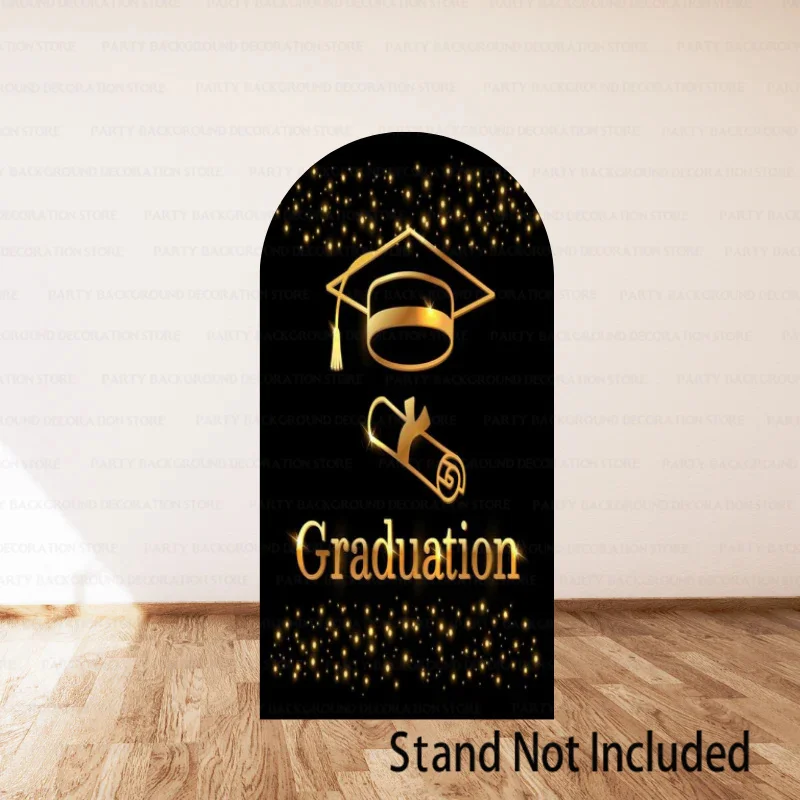 Cartoon Custom Beige You Did It Congrats Graduate Season Hat Double-printed Arch Round Background Photograph Cover Backdrop