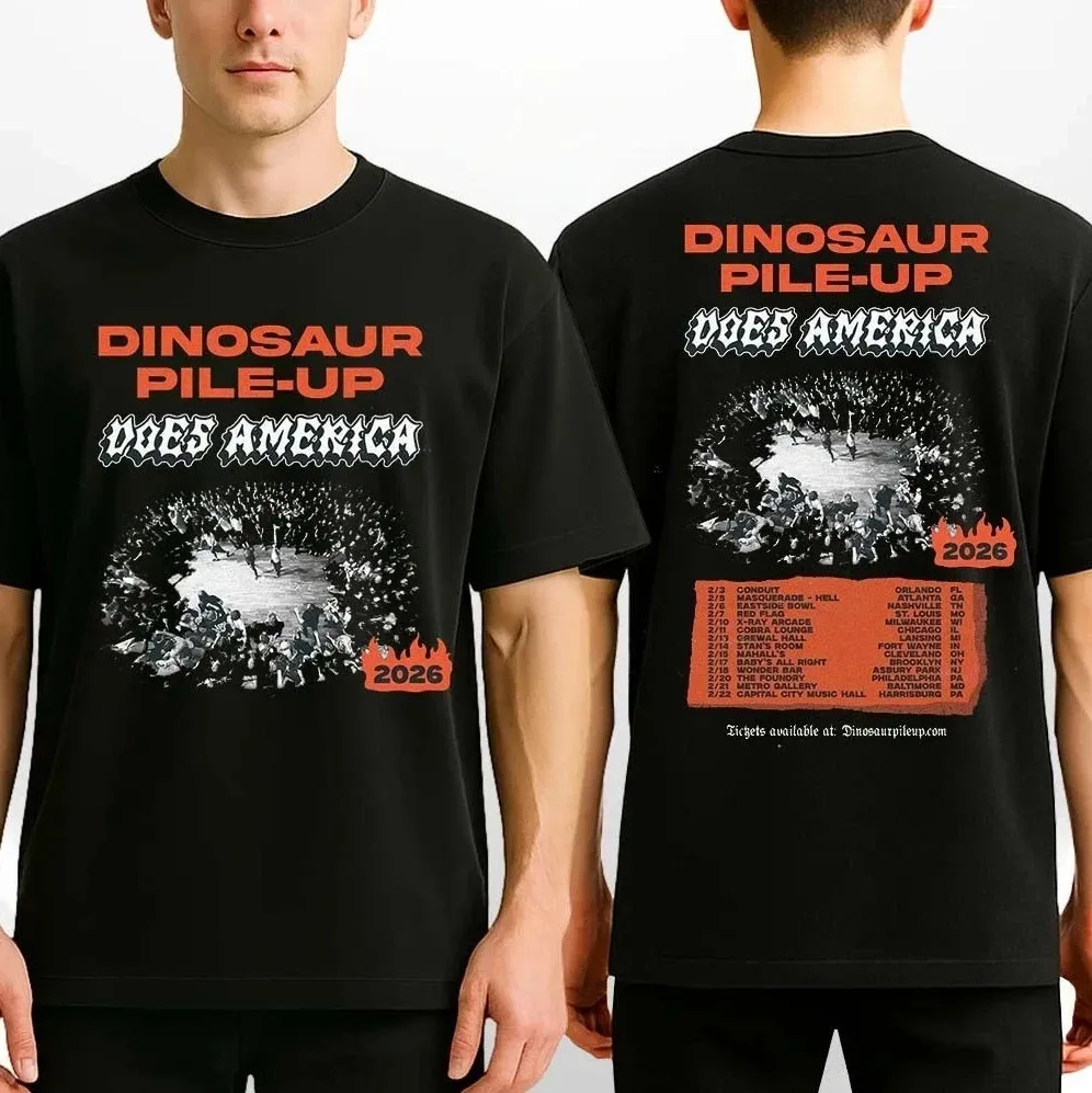 Dinosaur Pile-Up Does America 2026 Tour Vintage Punk Concert T-Shirt