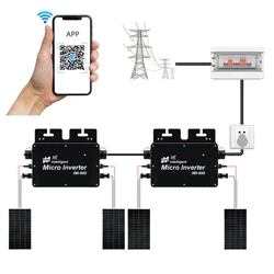 800W Micro Converter Solar PV 20-50VDC 110 or 220VAC On-Grid Micro Solar Inverter With Built In WiFi IP65 MPPT function