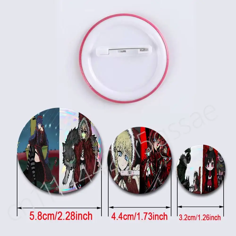 For BLACK SOULS 2 Badge 2Pcs Set Round Button Pin Brooch 25/32/44/58/75mm Fans Collection Backpack Decor Gift