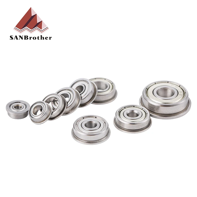 10pcs Flange Ball Bearings MF105ZZ MF128ZZ F623ZZ F604ZZ F608ZZ F688ZZ 3D Printers Parts Deep Groove Pulley Wheel Aluminium Part