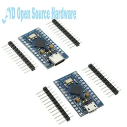 1PCS Pro Micro/Type-c ATmega32U4 5V 16MHz Replace ATmega328 For  Pro Mini With 2 Row Pin Header For Leonardo Mini Usb Interface