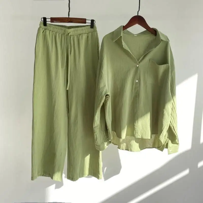 

Женский модный костюм из хлопка и льна с высокой талией ort Sve Regular Thin Deformable Easy Care Ladies irt