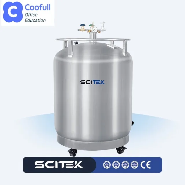 Self-Pressurized Stainless Steel Laboratory Cylinder Liquid Nitrogen Filling Tank LNC-50BF Series for Refrigeration