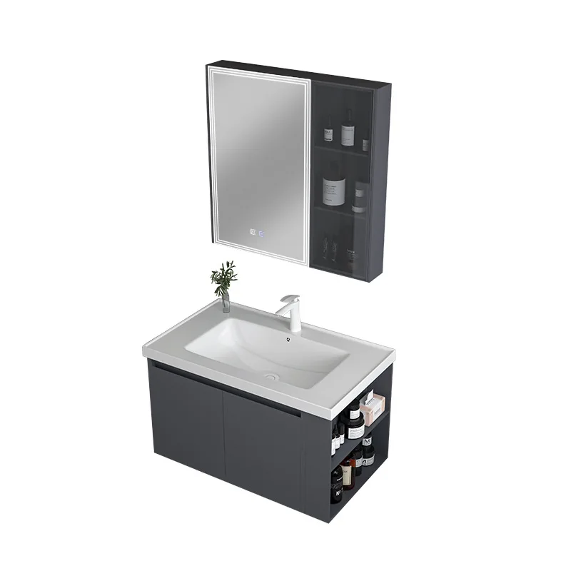 

Stainless steel bathroom cabinet ceramic integrated drawer basin toilet bathroom wash basin face wash table combination