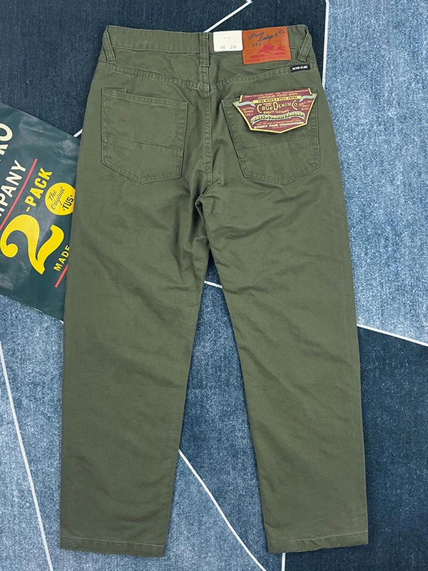 

Heavyweight Pure Cotton Straight Leg Casual Pants Men's American Retro Waed Workwear Trousers Color Simple Trendy Men...