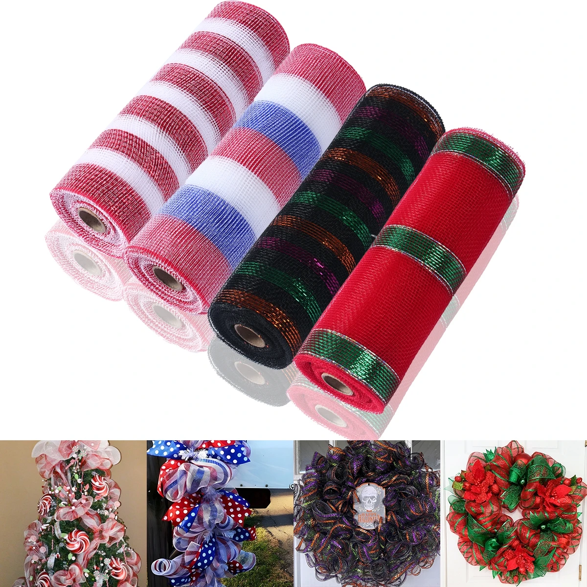 10 Yards Christmas Red Mesh Tulle Roll Fabric Merry Christmas Tree Decoration For Home 2023 Xmas Gifts Cristmas Navidad New Year