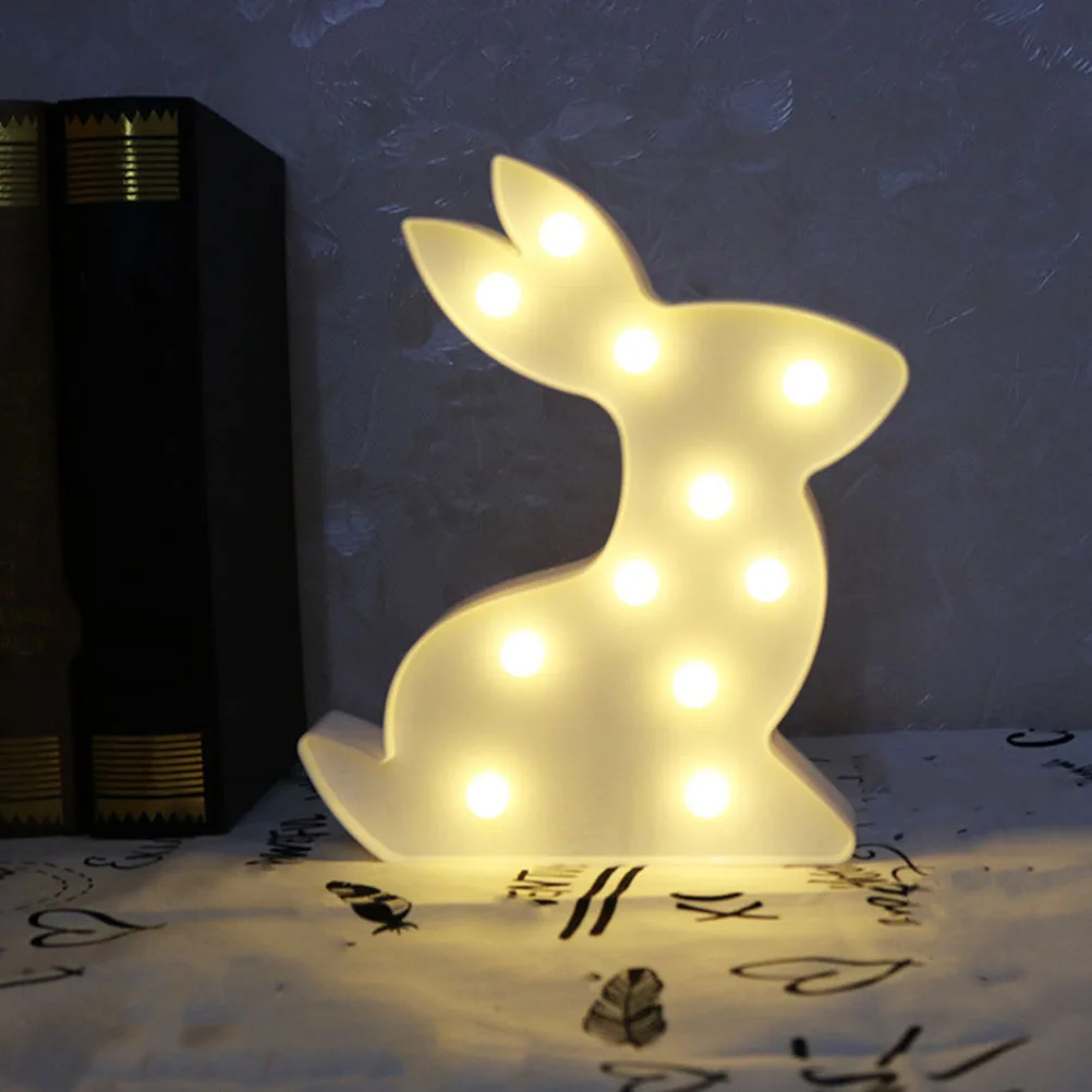 

LED Night Plastic Bunny Led Neon Lamp Rabbit Neon Lamp for Desk Shelf Home Glow in Dark Bedroom Lighting