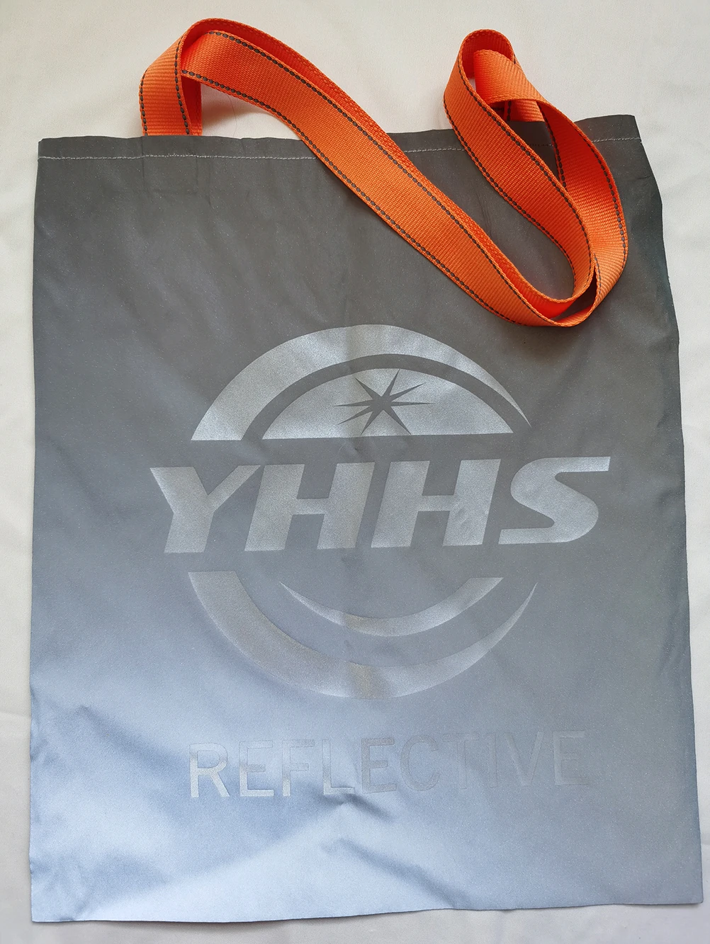 Dunkle graue Sport reflektierende Handtasche für Sicherheits reisen mit Druck logo hoch hell 420cd