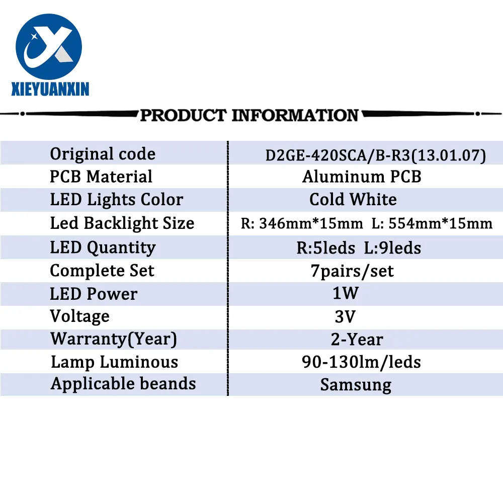 7 пар светодиодной ленты для подсветки телевизора для Samsung 42f 9 + 5 светодиодов UE42F5000 UE42F5300 UE42F5500 UE42F5570S UE42F5020AKXUA UA42F5000AWXSH