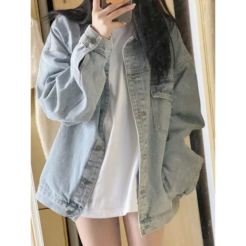 England Style Women Cowboy Coat Jackets Fall New Design Sense Niche Loose Casual Versatile Jacket Top Ins Trend Women's Clothing